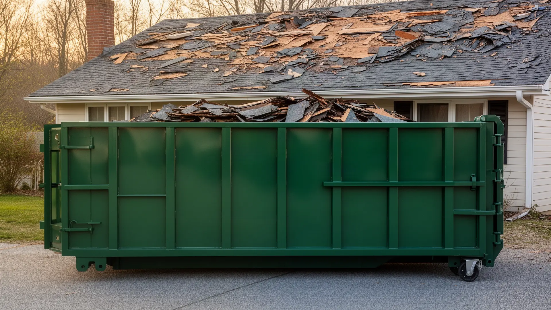 Roll-off dumpster from Mighty Dumpsters in Elk Grove, CA